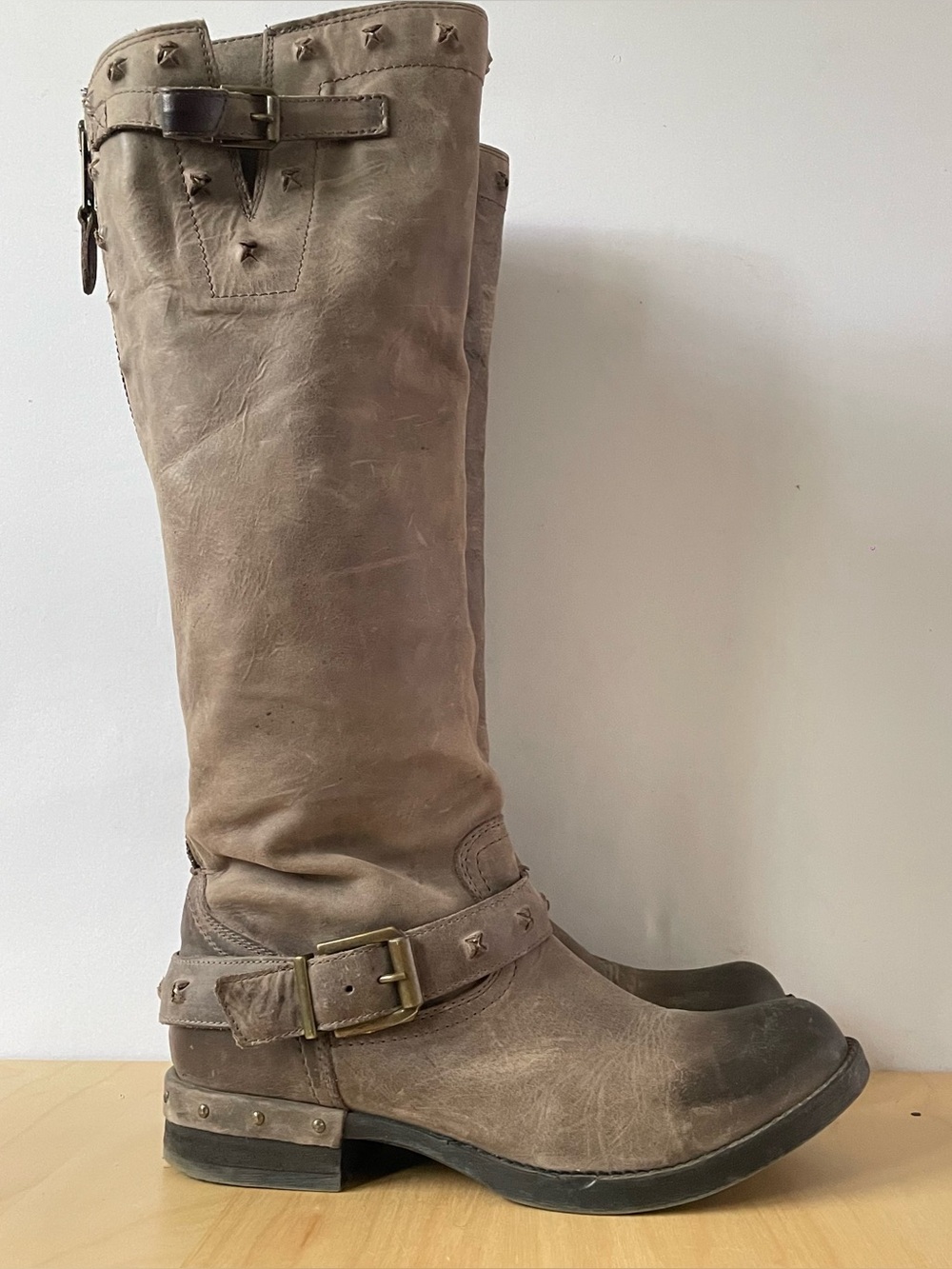 Arnold Churgin vintage distressed leather knee-high boot | EU 41